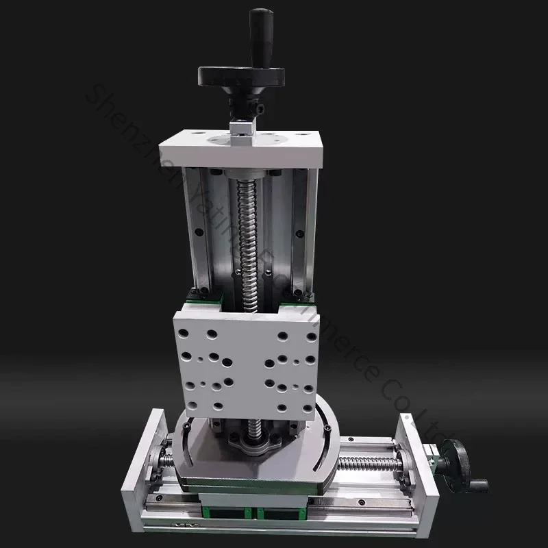120-wide-380x380mm Lifting Rotary Slide Linear Ball Module Hand Trapezoidal Screw XYZ Cross Precision Guide Digital Display