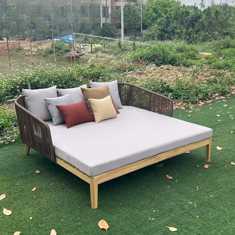 

Outdoor Nordic tables and chairs rattan rope dining chair resort leisure chair courtyard outdoor sofa