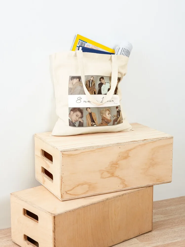 ATEEZ -8 يجعل 1 فريق حمل حقيبة تسوق حقيبة عربة كيس صب فام حقيبة قماش حقائب الشاطئ النسائية #4