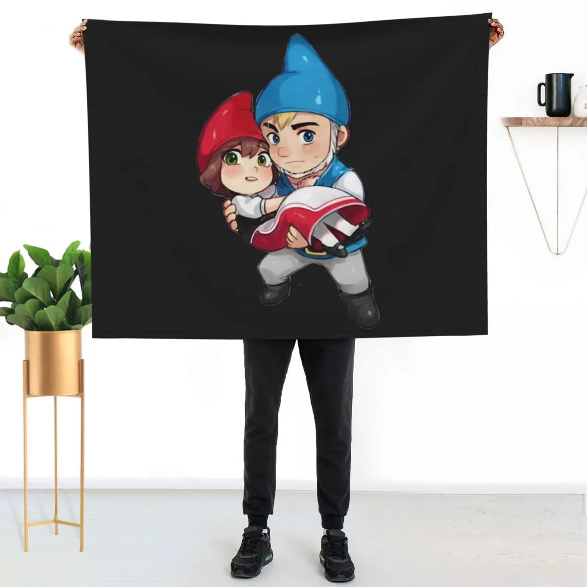 

iconic art gnomeo and juliet Sticker Throw Blanket Modern Design Soft Blanket for Home Decor