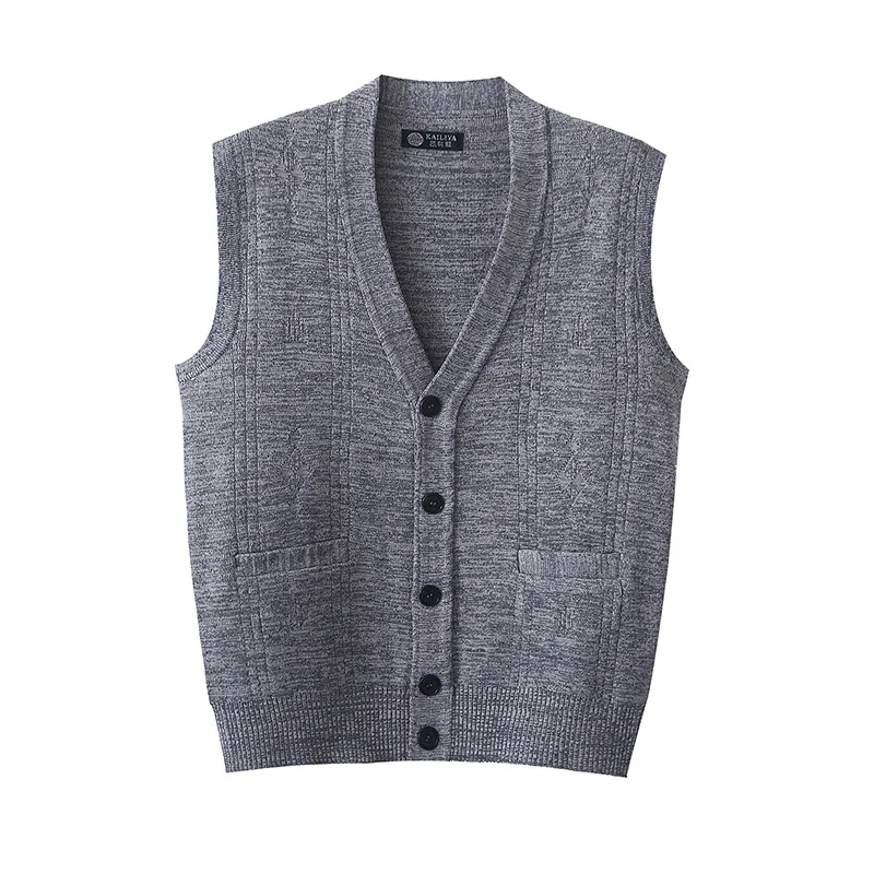 

Men's V-Neck Knitting Cardigan Vest Autumn Winter Solid Color Sleeveless Knitwear Vest Basic Single-Breasted Sweater Waistcoat