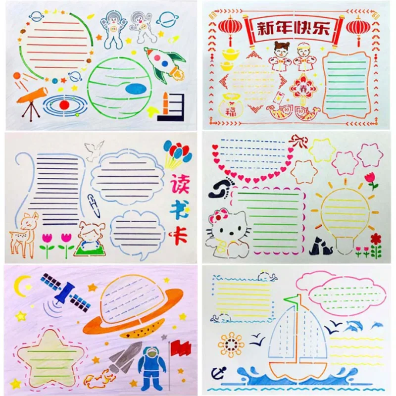 1pc Cartoon Hand copy Stencil DIY Layering Wall Scrapbook Coloring Embossing Album Decor Paper Card Painting Template Reusable