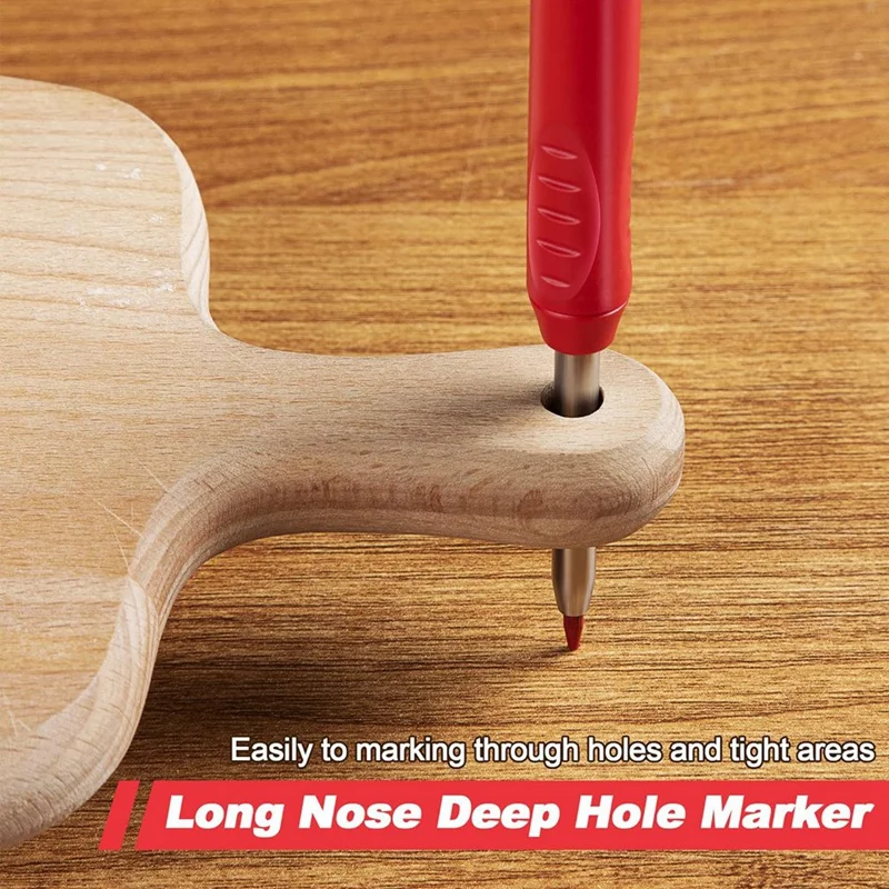 A16R-Mechanical Carpenter Pencils Set With Marker Refills And Carbide Scriber Tool, Solid Deep Hole Woodworking Pencils