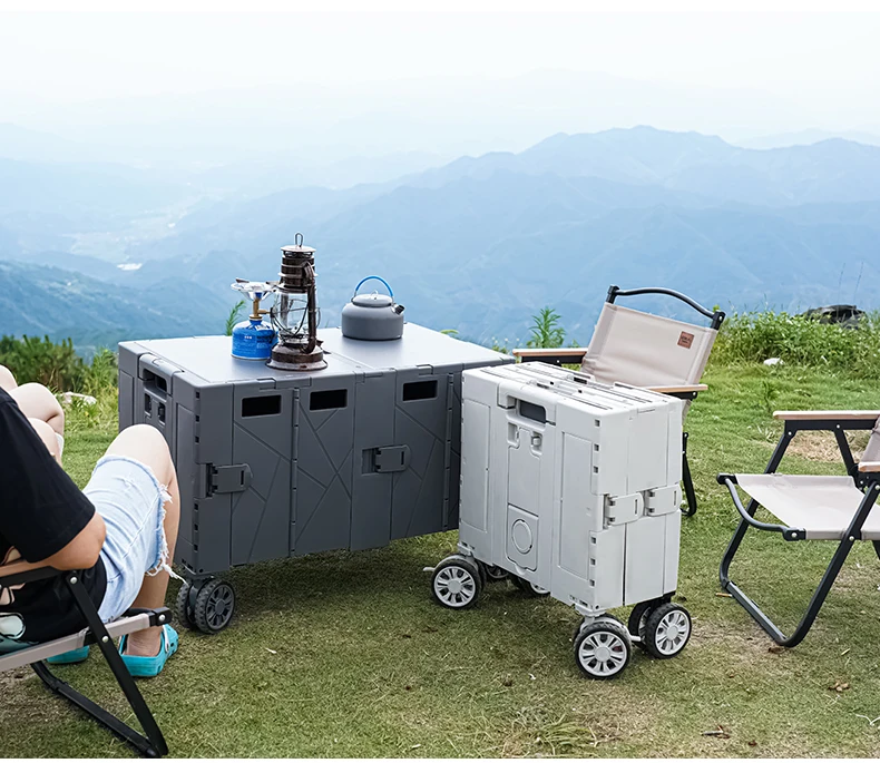 2025 جديد 140L سعة كبيرة قابلة للطي عربات العربة عجلات عالمية الفرامل طوي تسلق عربات التسوق عربات