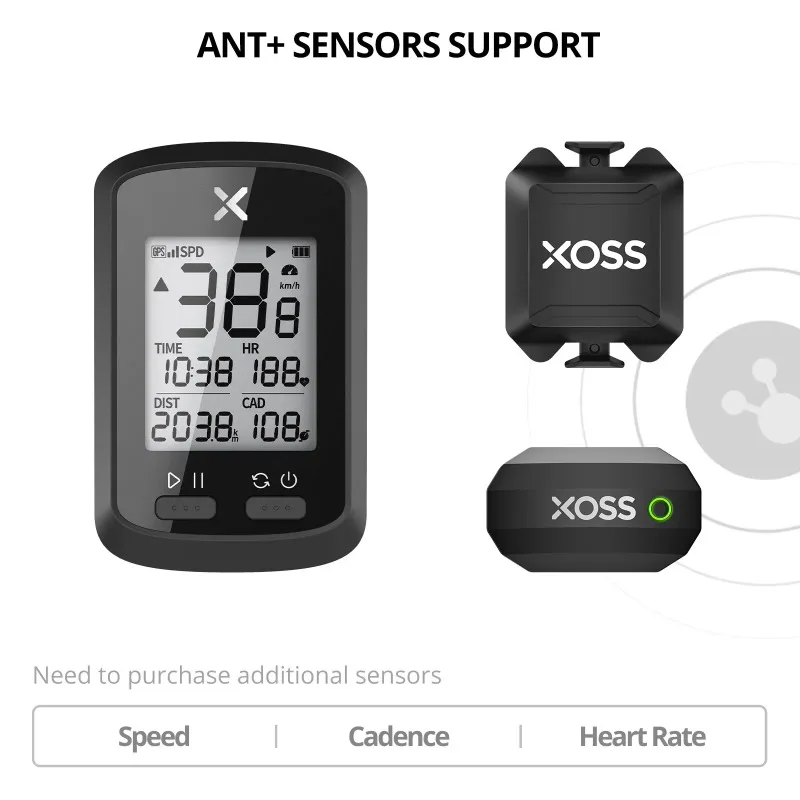 XOSS G+ GPS Bike Computer Wireless Cycling Speedometer Road Bike MTB Waterproof Bluetooth ANT+ Cadence Speed Bicycle Computer