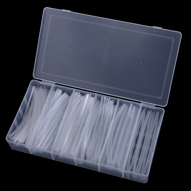 150Pcs φ1.5  φ2.5 φ3  φ5 φ6 φ10 Clear 100mm 2:1 Heat Shrink Tubing Polyolefin Transparent Tube Sleeving