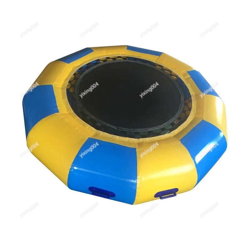 Inflatable Water Trampoline, Large Floating Aqua Obstacle Course Water Seesaw Wheel