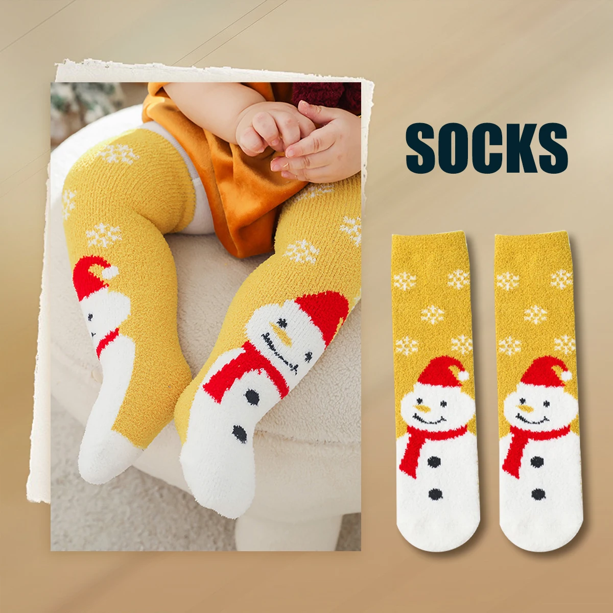 

Children Christmas Leg Warmer Long Socks Coral Fleece Knee High Sock Baby Girls Boys Cartoon Thickened Thermal Sock Winter New