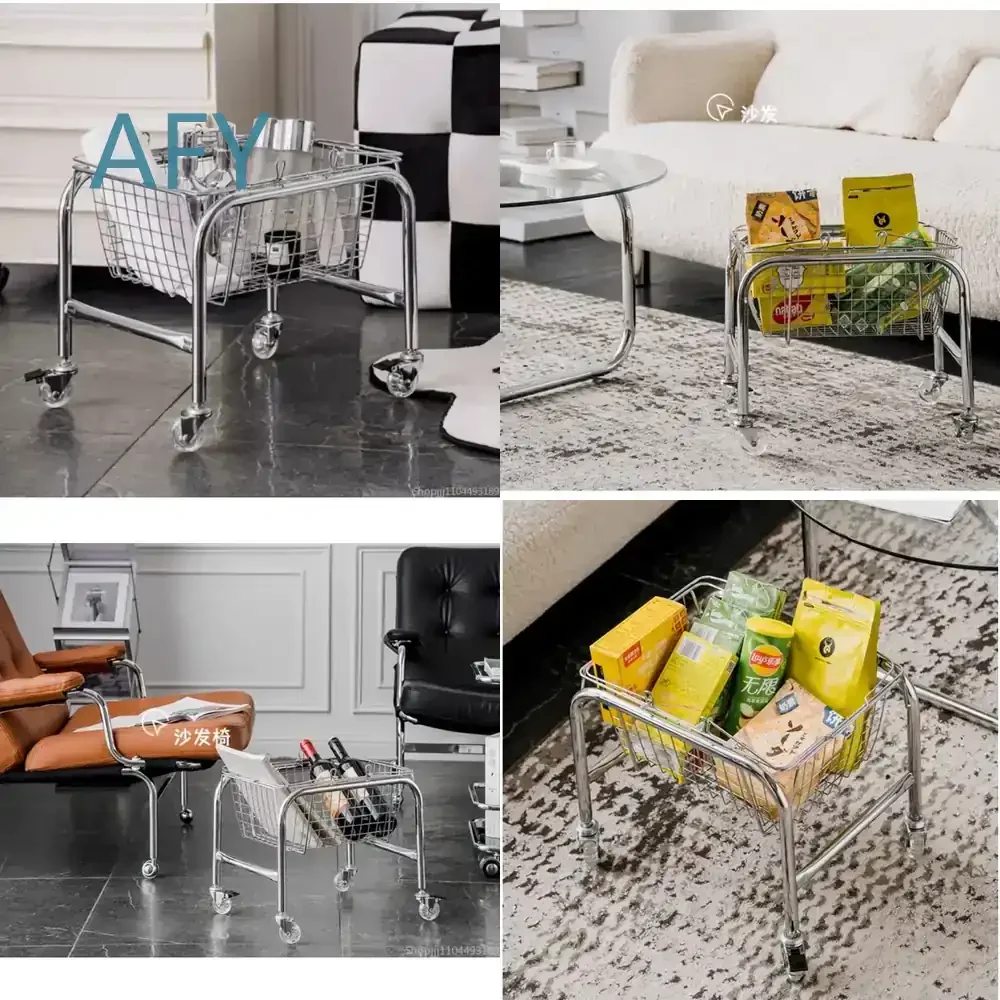 Nordic Snack Cart for Home Living Room Storage Rack for Bedroom Storage Basket Multi-functional Furniture Organizer for