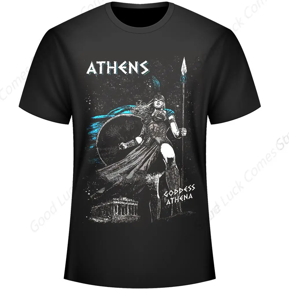 Fashion Design Ancient Greek Goddess Athena Image Men's T-Shirt. Summer Cotton Short Sleeve O-Neck Unisex T Shirt