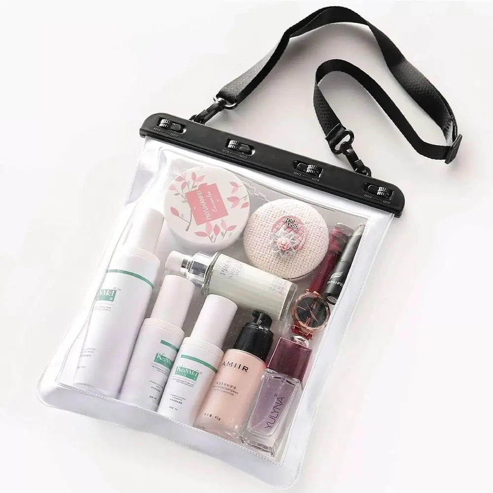 

Waterproof Clear Shoulder Bag Large Capacity Casual PVC Crossbody Bag Adjustable Shoulder Strap Portable Beach Tote Bag
