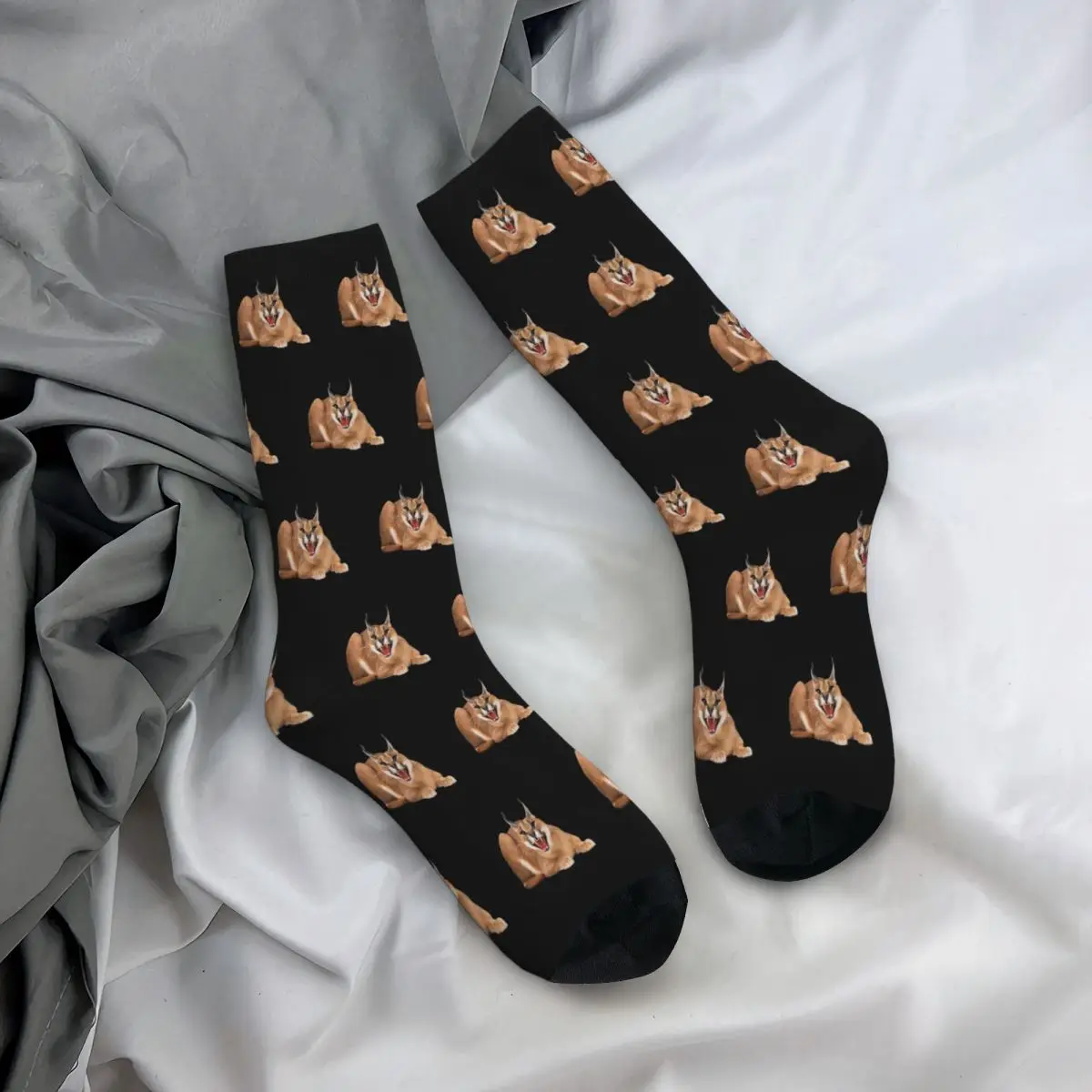 Floppa-Calcetines largos de alta calidad para hombre y mujer, medias con diseño de gato y Animal, estilo Harajuku, accesorio para todas las estaciones, ideal para regalo de cumpleaños