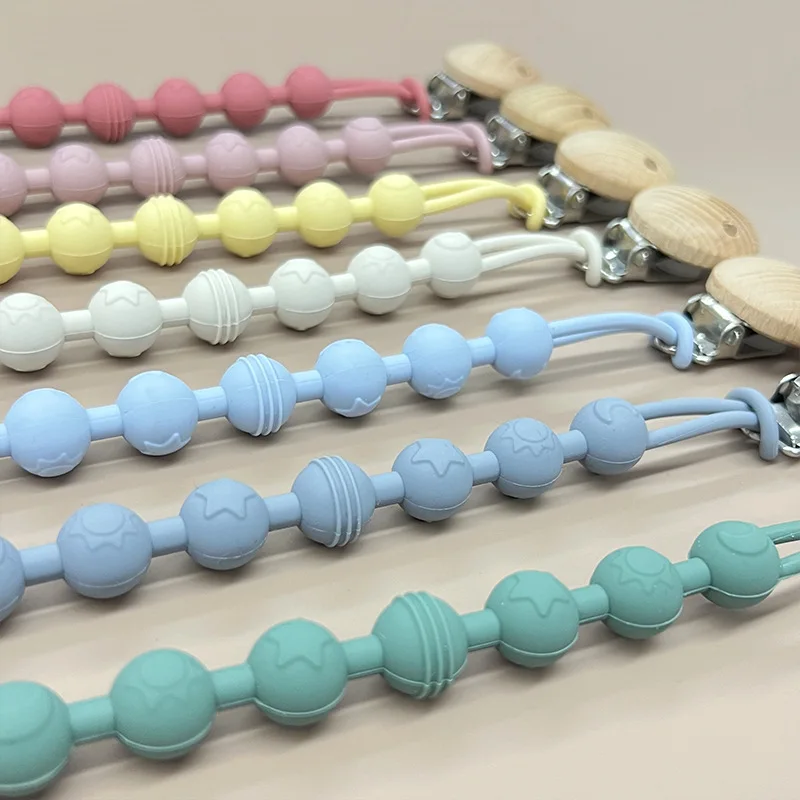 New Baby Silicone Lanyard Baby Teethers Clip Anti-drop Lanyard Grinding Teeth Le Pacifier Chain Dental Baby Care