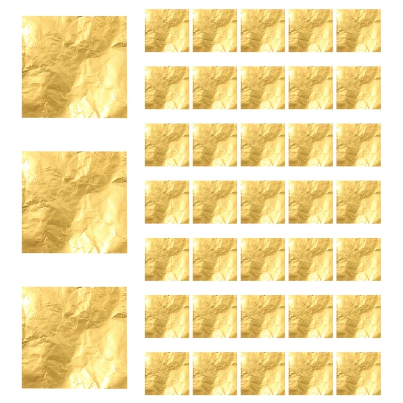 New 100Pcs Square Sweets Candy Chocolate Lolly Paper Aluminum Foil Wrappers Gold