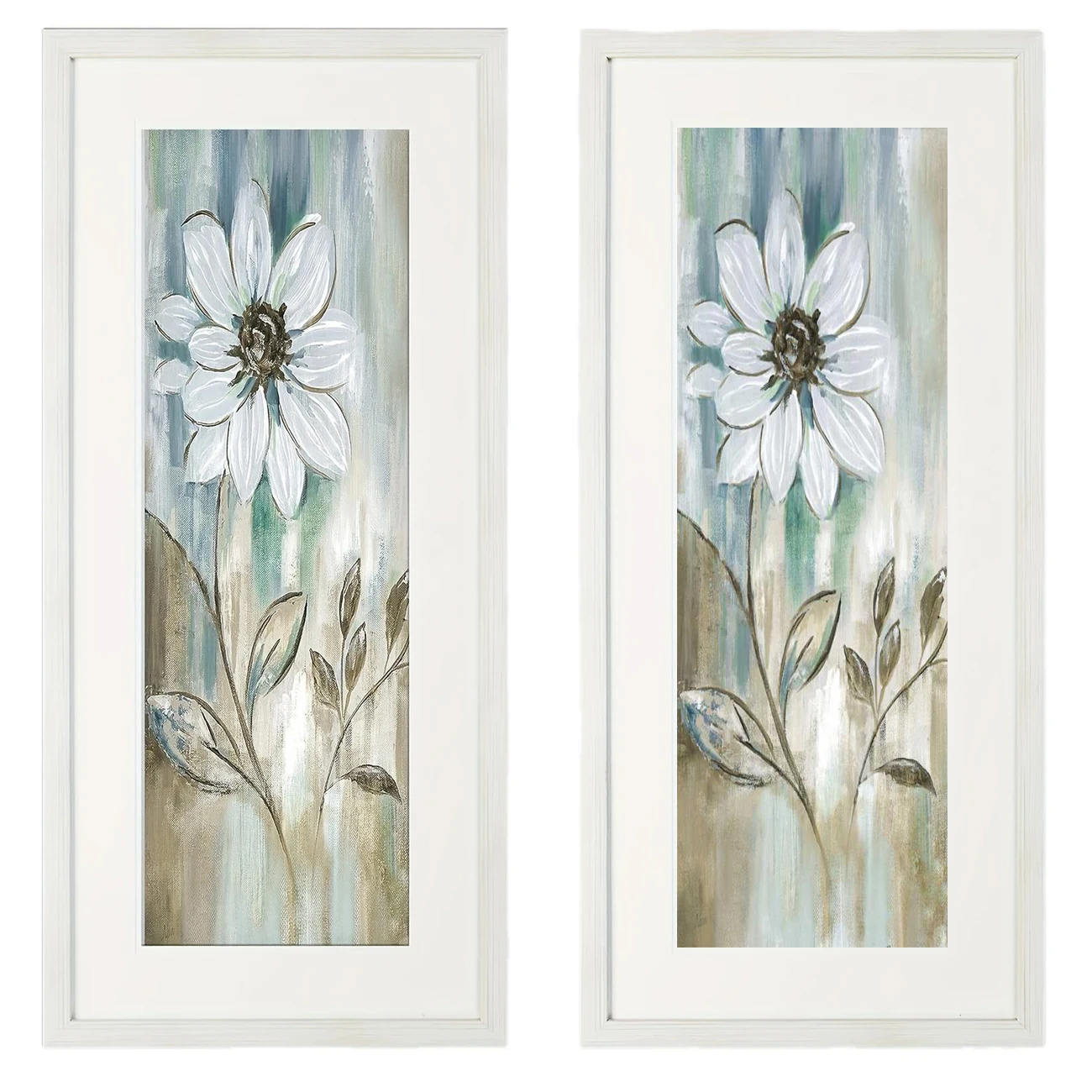 Vintage Floral Garden Art Decoration Poster, Retro White Flowers, Suitable For Bedroom, Dining Room, Living Room,No Frame