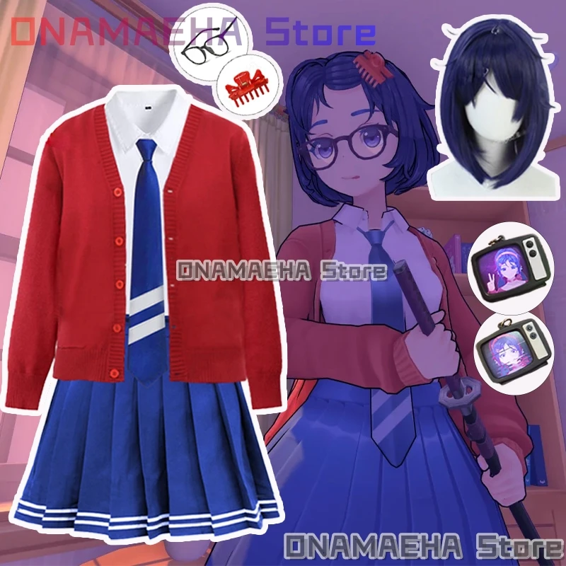 Костюм для косплея MiSide Crazy Mira, парик 40 см, женский парик для ролевых игр, наряд первой необходимости, наряд на Хэллоуин, жуткий мита, праздничная одежда