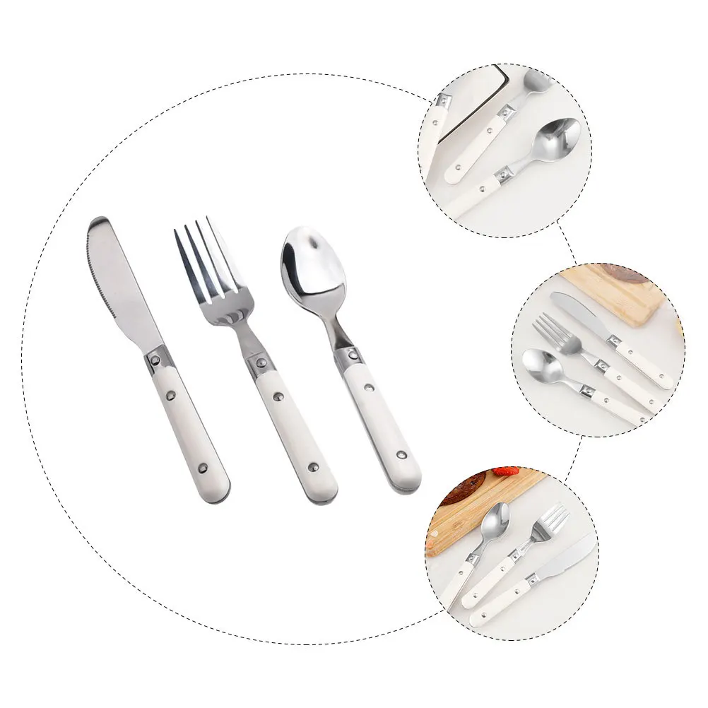 

3Pcs Western Food Flatware Set Simple Design Dishwasher Safe Cutlery for Restaurant Party Camping Family Dining