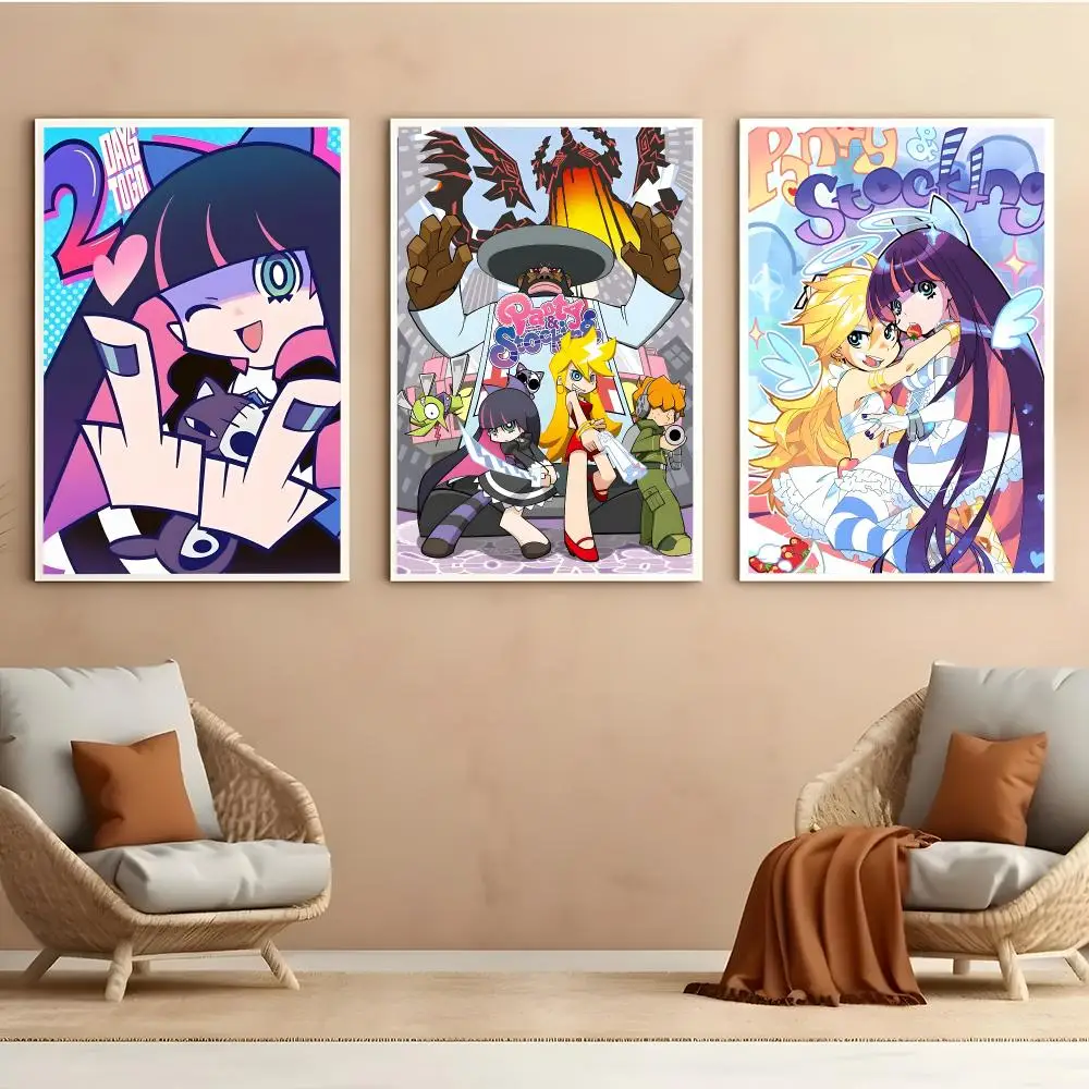 Anime Panty And Stocking With Garterbelt Poster Peel and Stick Matte Self Adhesive PVC Easy Apply Removable Waterproof Frameless