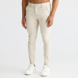 Men Skinny pant sand Color Straight Classic Trousers Casual Daily For Office Parties Male  Cowboy Pants