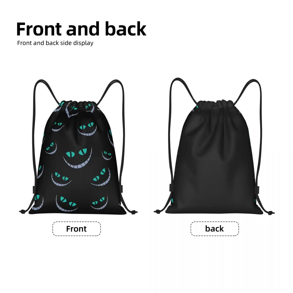 Sacs à Dos Personnalisés avec Visage de Chat du Cheshire pour Homme et Femme, Sacoche de dehors Pliable, Rangement de Shopping