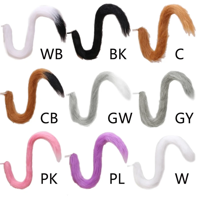 성인 어린이 코스프레 롱 테일 멋진 드레스 액세서리 의상 애니메이션 푹신한 고양이 꼬리 할로윈 파티 의상 Dropshipping