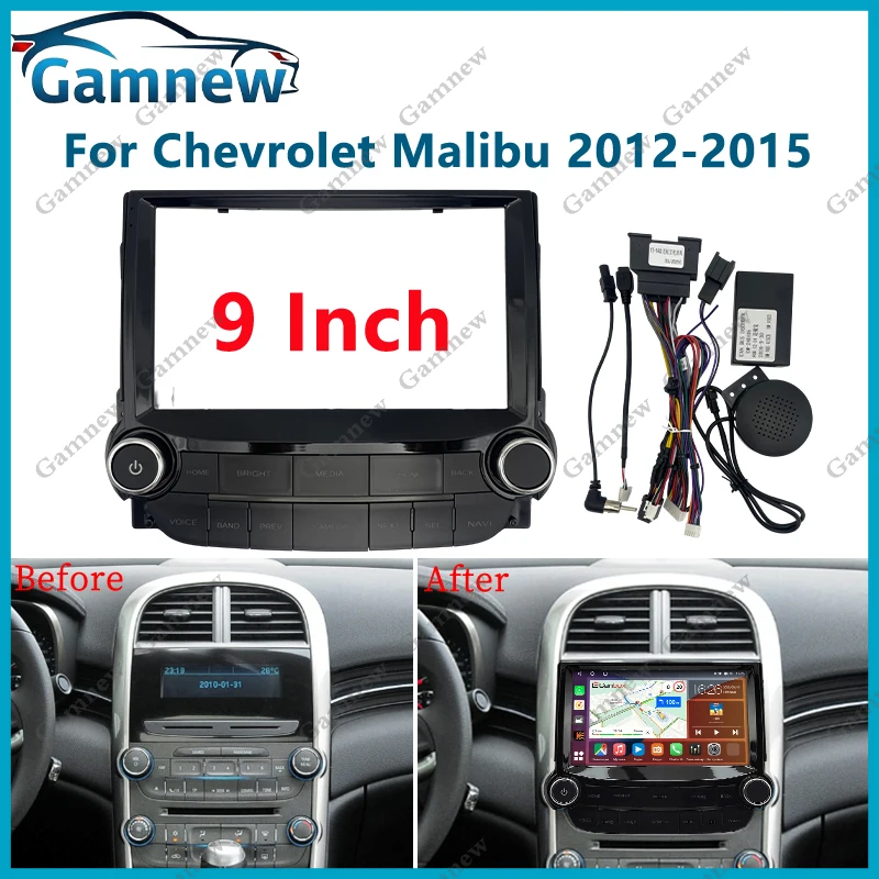 9 Inch Car Frame Fascia Adapter Canbus Box Android Radio Dash Fitting Panel Kit For Chevrolet Malibu 2012-2015