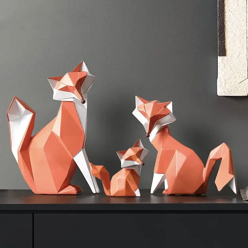 

New Creative Geometric Fox Statue Home Decoration, Office Living Room Bedroom Desktop Decoration, Resin Crafts, Decorative Gifts