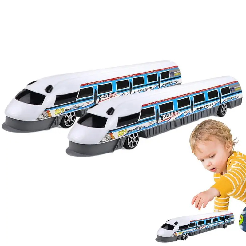 Locomotive Model Toy Train Set Bullet Train High Speed Locomotive Engine Model Toy Train Set 2x Children Inertia Toy Car For