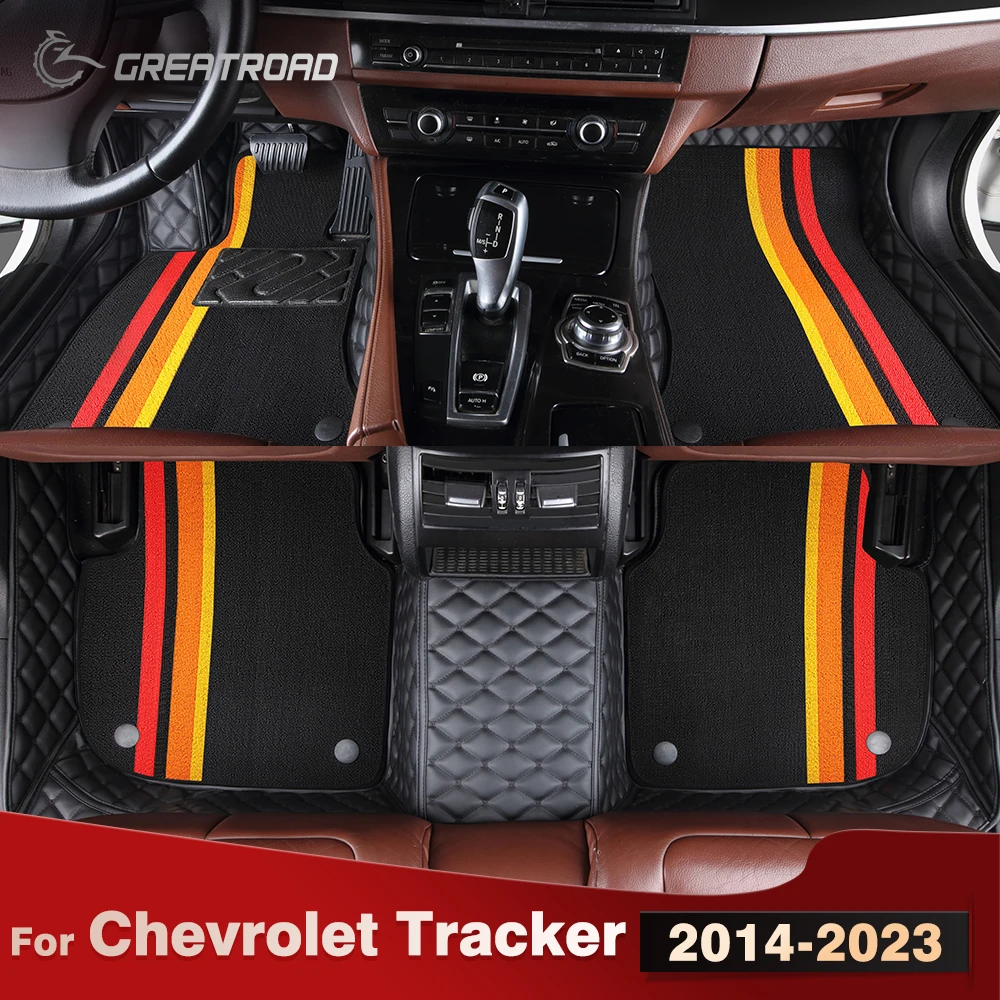 

Для Chevrolet Tracker 2014-2023 двухслойные автомобильные коврики на заказ, автомобильный ковер, аксессуары для интерьера