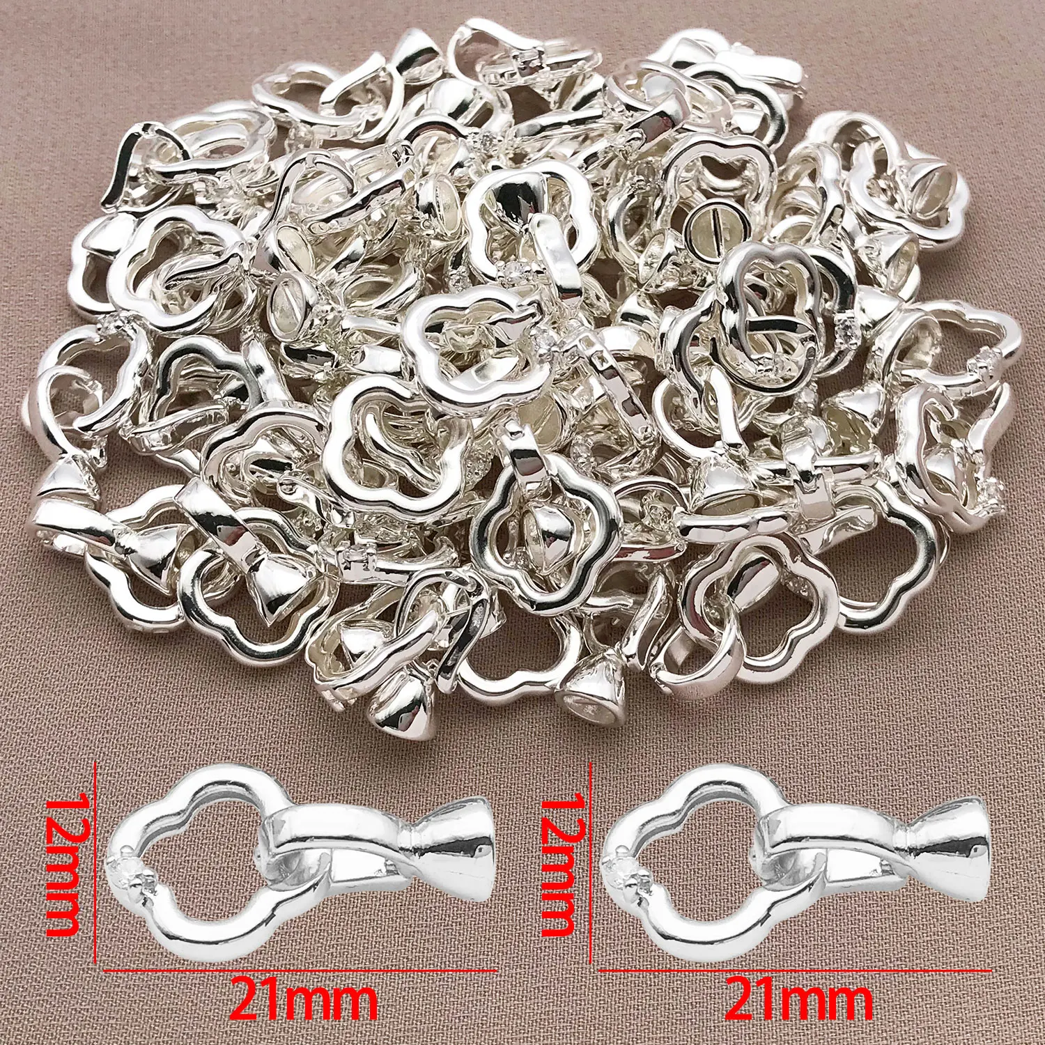 3/5pcs 18K Copper Plated Golden Clover Connecting Buckle, DIY Accessories