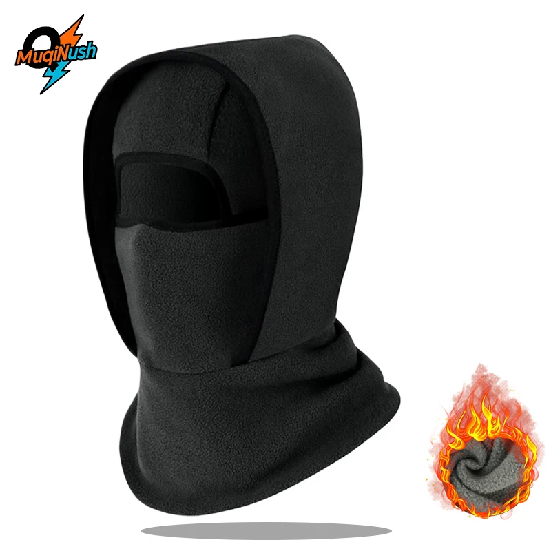 

MuqiNush Winter Multifunctional Thermal Hat-Integrated Balaclava,Neck Warmer&Face Mask,Fleece-Lined For Skiing,Running,Outdoor