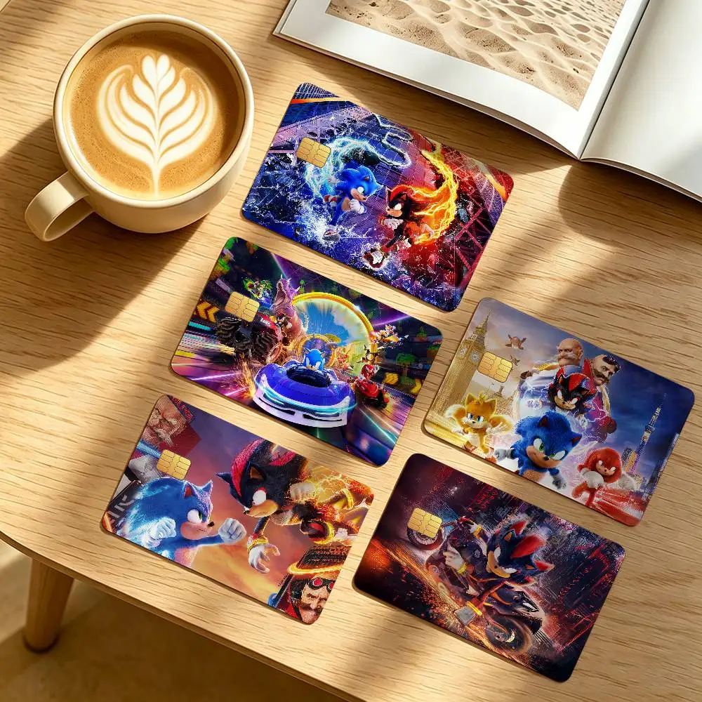 Film S-Sonic The H-Hedgehog 3 Credit Card Public Transportation Cards Protective Sticker Waterproof Card Face Decoration 4PCS