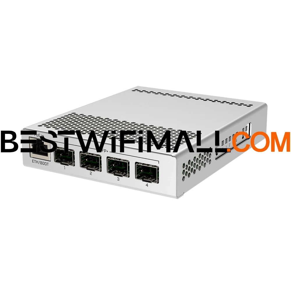 

MikroTik CRS305-1G-4S+IN, 5-портовый настольный коммутатор с одним гигабитным Ethernet-портом и четырьмя портами SFP+, 10 Гбит/с