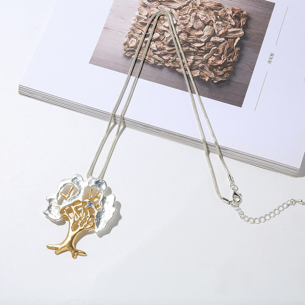 necklace, European and American atmosphere fashion two-color trend snake bone chain, tree of life