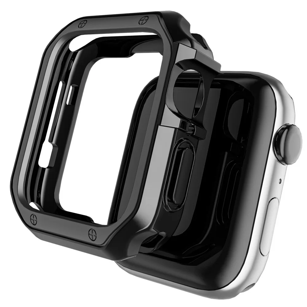 Strap+Case For Apple Watch 45mm 41mm 44mm 40mm 42mm 38mm Stainless Steel Wristband TPU Protective Case for iWatch 8 7 6 5 4 3 SE