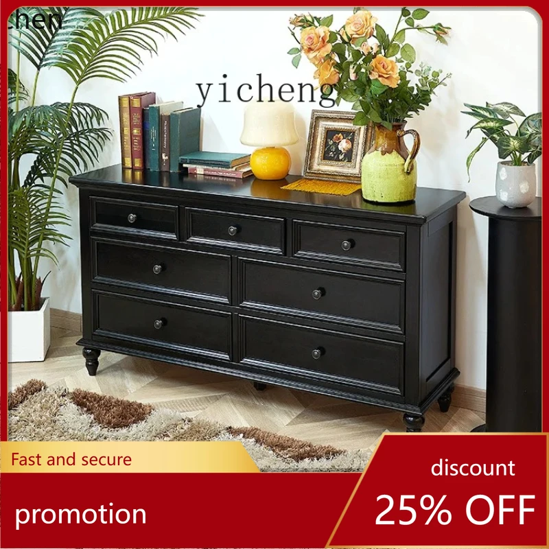 

HXL Solid Wood Chest of Drawers Modern Minimalist Chest of Six Drawers 7-Drawer Cabinet Drawer Storage Cabinet