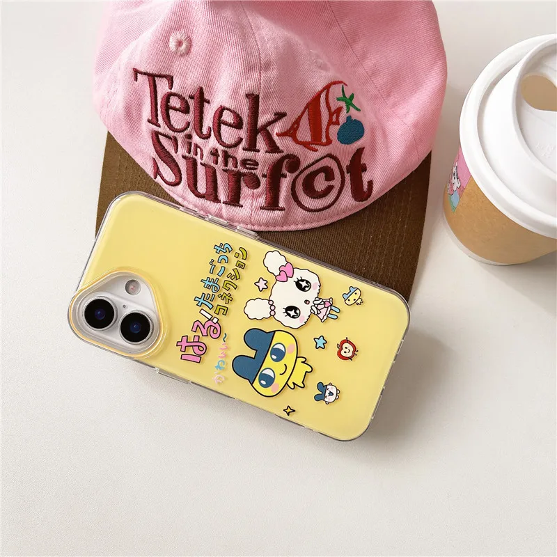 Ins Korean Japanese Anime Lovely Cartoon Yellow Phone Case For iPhone 16 14 12 13 11 15 Pro Max 14 15 Plus Y2K Kawaii Back Cover