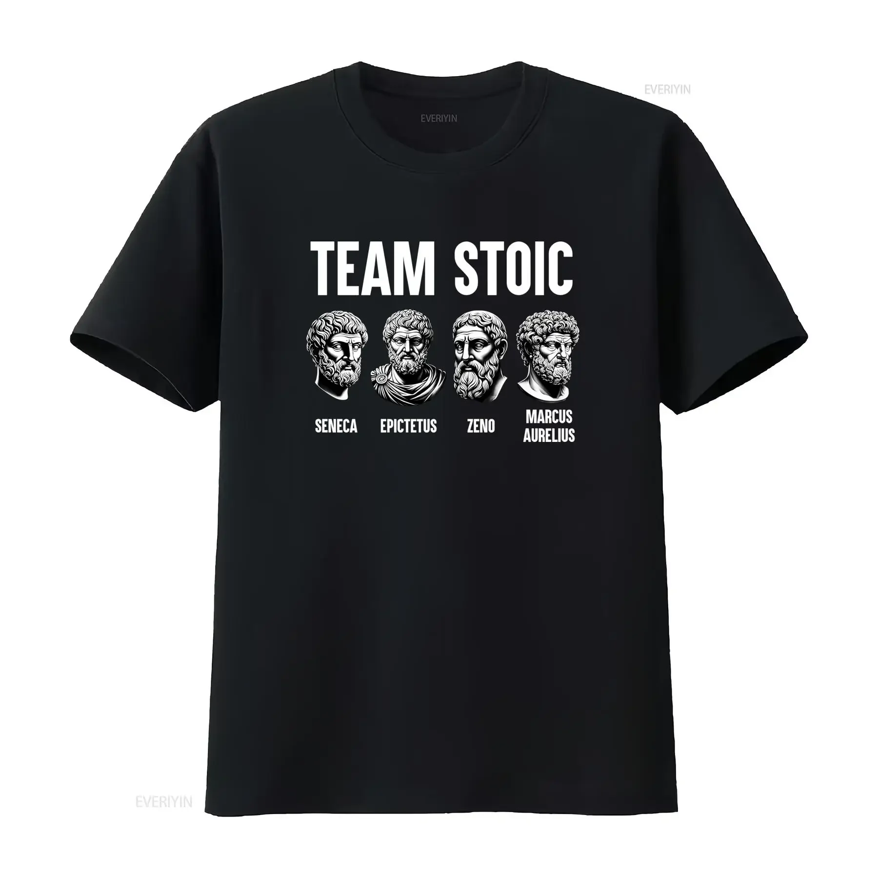 Team Stoic Philosopher Marcus Aurelius Epictetus Seneca Zeno T Shirt for Men vintage Washed Top For Everyday Wear Unisex Casual