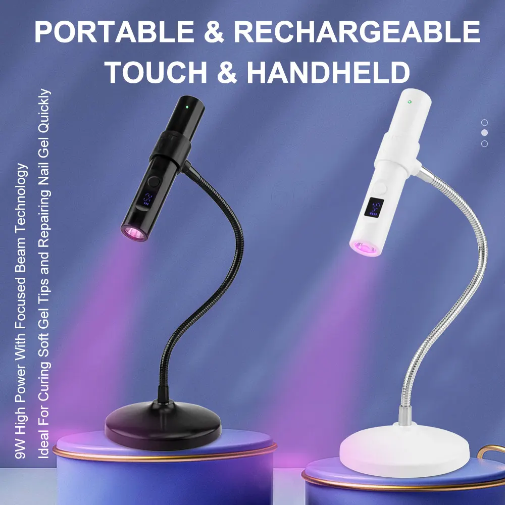 Hot Portable Mini Led Nail Lamp Rechargeable Mini UV Led Lamp for Nails Gel Dry Cordless Curing UV Light Black Mini Nails Dryer