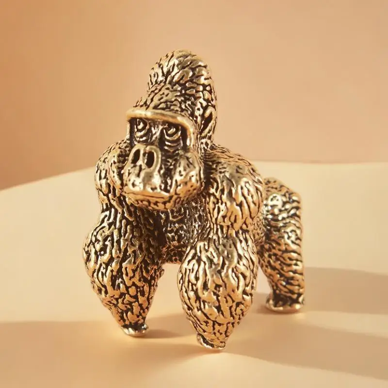 Antique-style Gorilla Tea Table Tea Pet Office Desktop Animal Decorative Figurine Electroplating Process