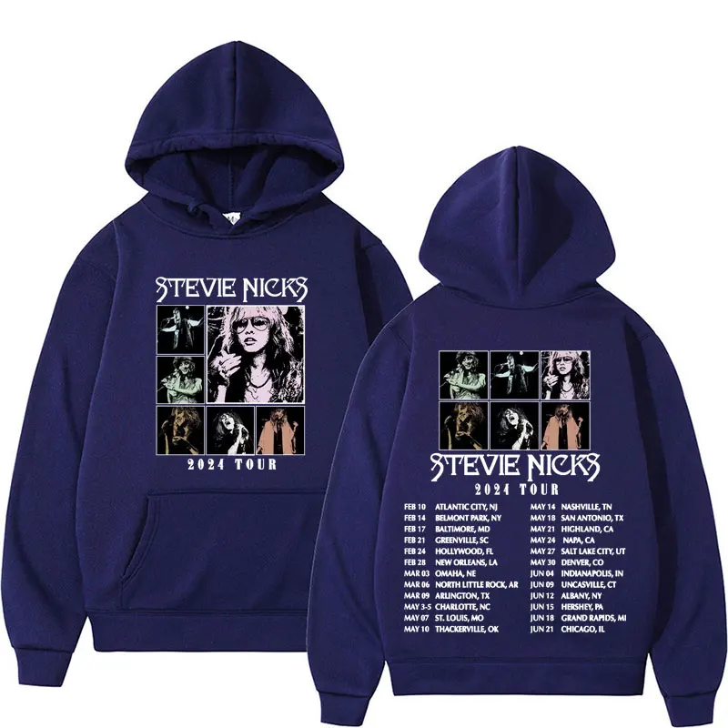 90s Vintage Stevie Nicks Live in Concert 2024 Tour Graphic Pullover Hoodies Men Women Casual Fashion Aesthetic Sweatshirt Hoodie