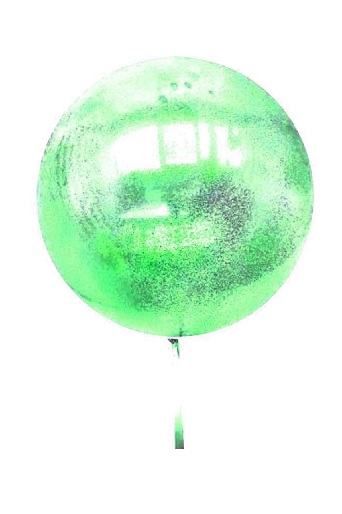 Green silvery round transparent balloon 24 inch