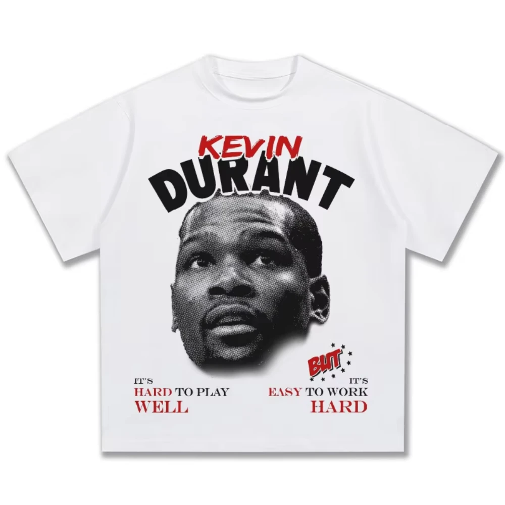 كيفن ديورانت نجم كرة السلة تي شيرت الرجال النساء القطن تيز Y2k بلايز الرياضة قصيرة الأكمام العلامة التجارية تي شيرت النساء الملابس الشارع الشهير #2