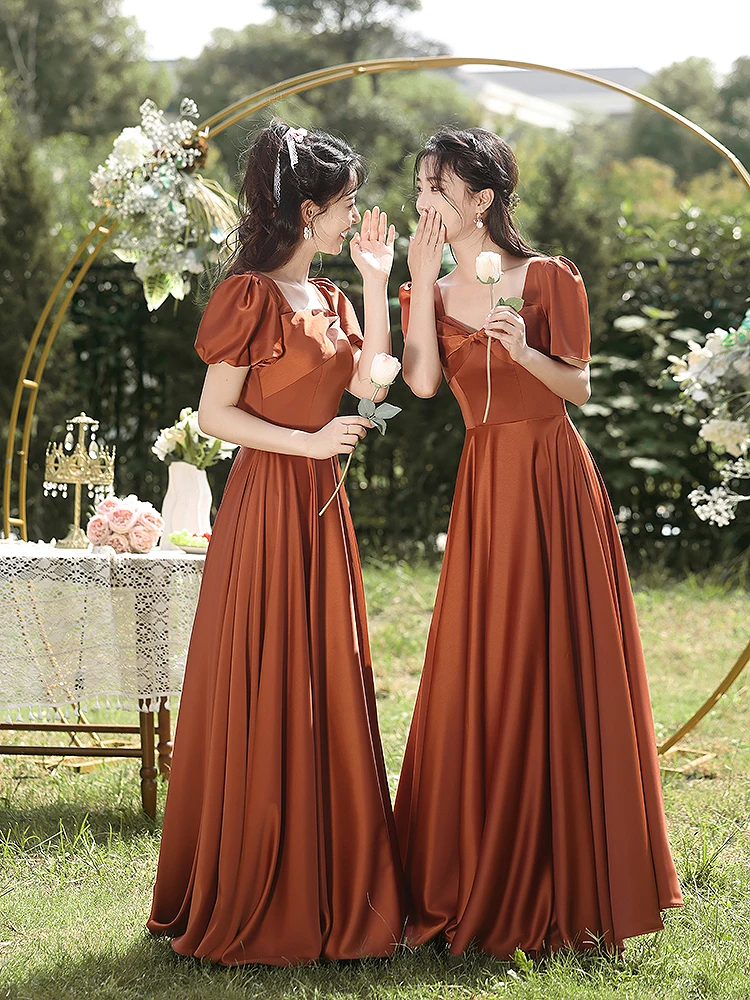 Korean Satin Dress for Women: The Ultimate Guide to Finding the Perfect  Caramel Auburn Terracotta Gown