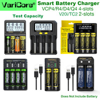 New VariCore 3.7v 18650 LCD Smart Rechargeable Battery Charger for Li-ion 21700 26650 3.2V LiFePO4 32700 1.2V Ni-MH Ni-CD AA AAA