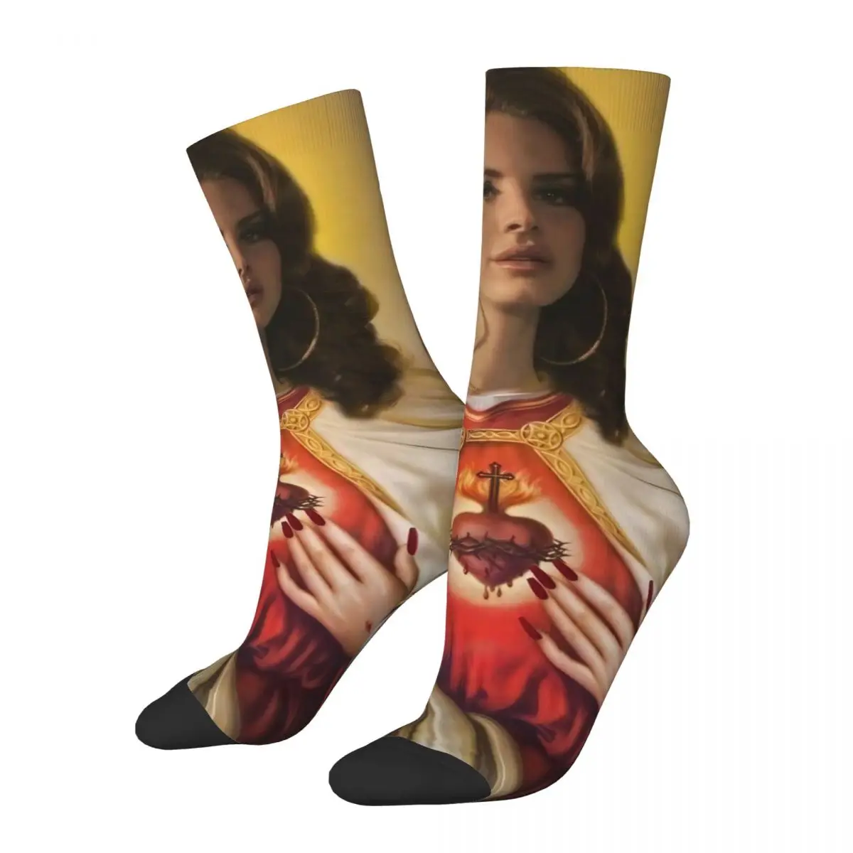 

Harajuku Lana Del Rey Soccer Socks Polyester Crew Socks for Unisex Breathable