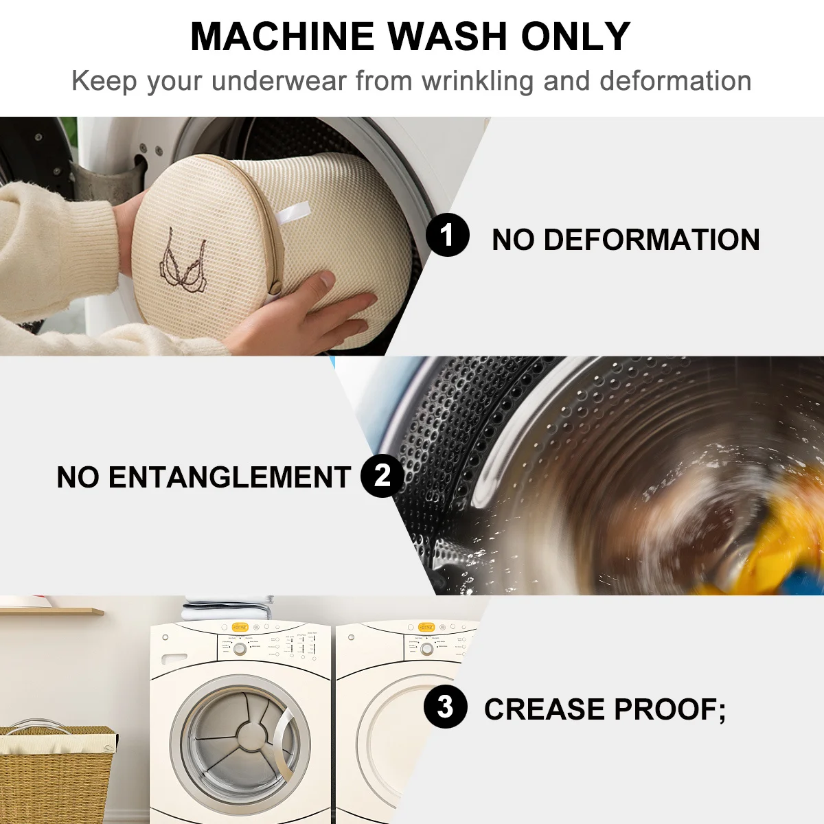 

6 pcs Wash Care Bag Set Different Sizes For Delicate Lingerie Sweaters Bras Underwear Coats Knits Thickened Mesh Laundry Bag