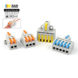 Mini connecteur de câble rapide 1 entrée Multiple avec trou de vis, 5/10 pièces, répartiteur à bout Compact, bornier d'épissure