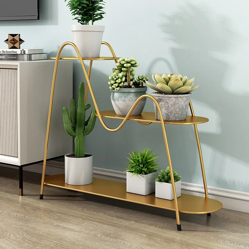 floor-to-ceiling wrought iron flower rack Modern simple living room decoration Multi-layer flower pot display rack