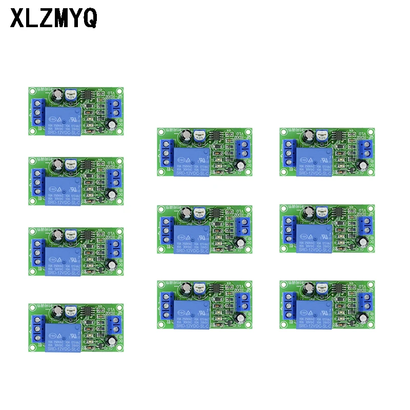 10pcs Time Adjsutable Delay Relay Module NE555 Timming Timer Relay Control Switch Board 12V DC Auto Cut Off Timing Relays
